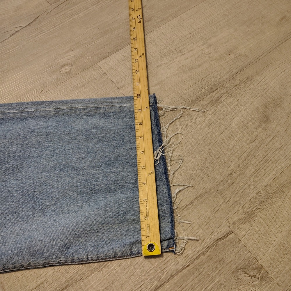 J.Crew Curvy Wide-Leg Crop Jeans Light Wash Raw Hem Denim Size 29 High Rise - Picture 5 of 8